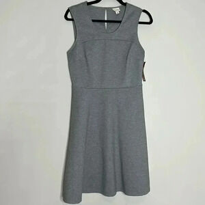 Merona Womens Black White Pattern Fit Flare Sleeveless Dress Size Medium